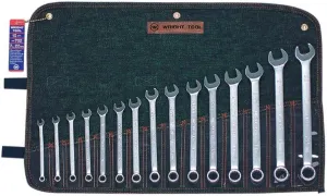 Wright Tool 752 12 Point Metric Combination Wrench Set, 7mm - 22mm (15-Piece) , Silver