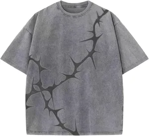 Y2K Graphic T-Shirts Vintage Oversized Tees Streetwear Casual Acid Washed Tops for Men Women