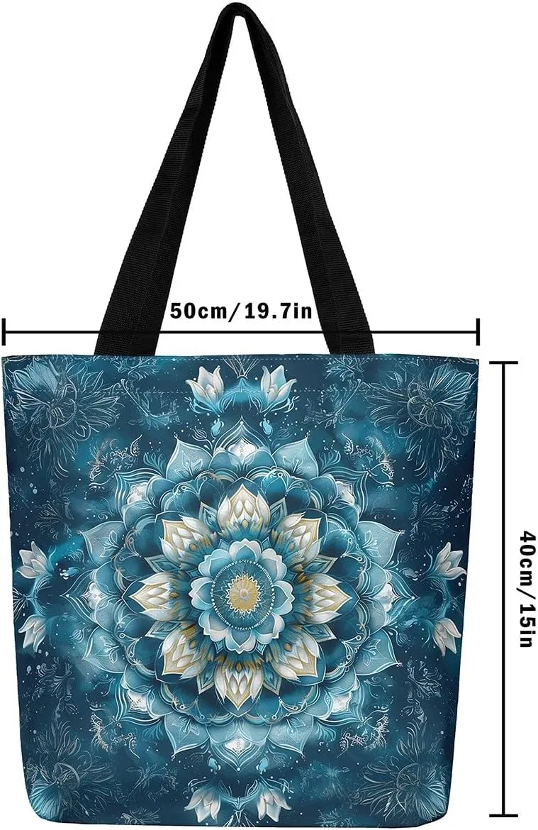 Yellow and White Nautical Canvas Tote Bag,Farmhouse Anchor Tote Bag,Stars Stripes Geometric Shopping Grocery Bags