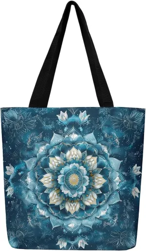 Yellow and White Nautical Canvas Tote Bag,Farmhouse Anchor Tote Bag,Stars Stripes Geometric Shopping Grocery Bags