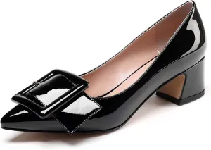 YODEKS Women’s Pointed Toe Pumps,2 Inches Chunky Block Heels Pumps,2 inches Classic Office Daily Dress Shoes