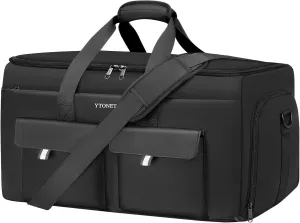 Ytonet Convertible Garment Bags for Travel, Large Garment Duffle Bag Carry on Garment Bag with 17.3in Laptop Compartment and Shoe Storage, 2 in 1 Hanging Suitcase Suit Travel Bags for Men Women, Black