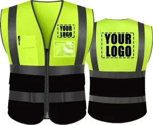 yunzhenbusiness High Visibility Reflective Safety Vest Custom Your Text on Workwear Vest