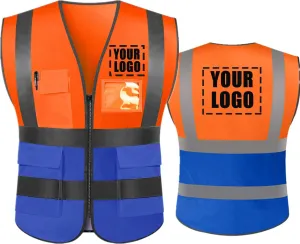 yunzhenbusiness High Visibility Reflective Safety Vest Custom Your Text on Workwear Vest