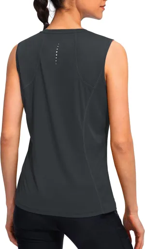 YYV Women's Workout Tank Tops Lightweight Sleeveless Shirts for Women Loose Fit Tops for Athletic Running Tennis Yoga