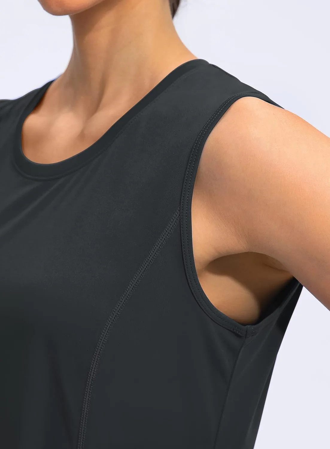 YYV Women's Workout Tank Tops Lightweight Sleeveless Shirts for Women Loose Fit Tops for Athletic Running Tennis Yoga