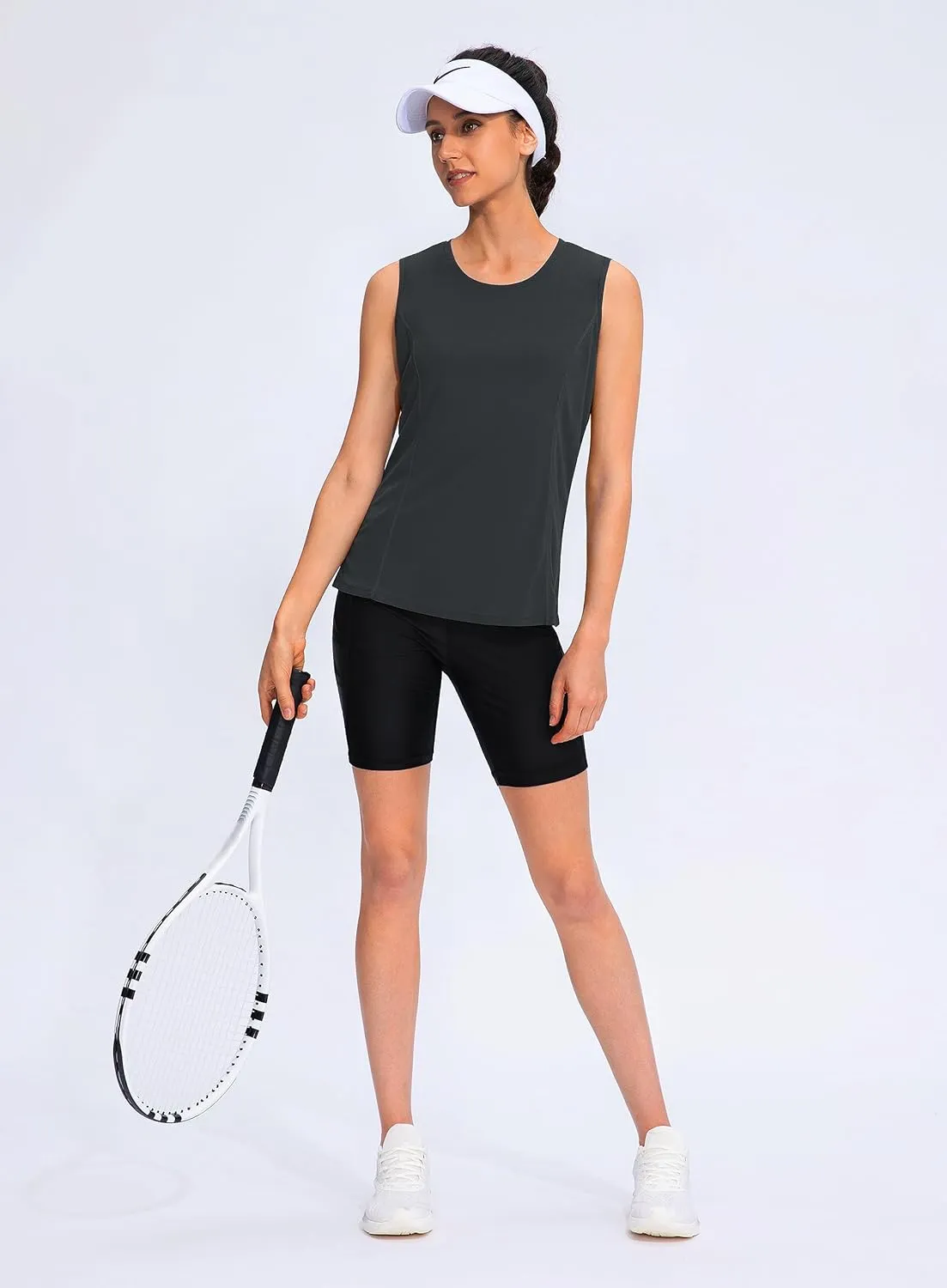 YYV Women's Workout Tank Tops Lightweight Sleeveless Shirts for Women Loose Fit Tops for Athletic Running Tennis Yoga