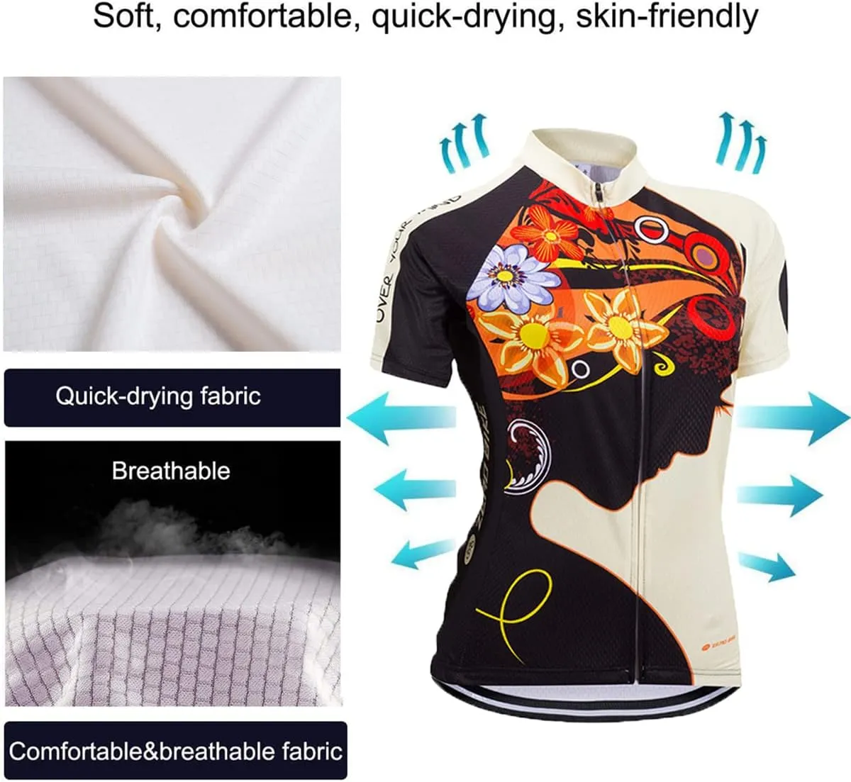 ZEROBIKE® Women's Short Sleeve Cycling Jersey Jacket Cycling Shirt Quick Dry Breathable Mountain Clothing Bike Top