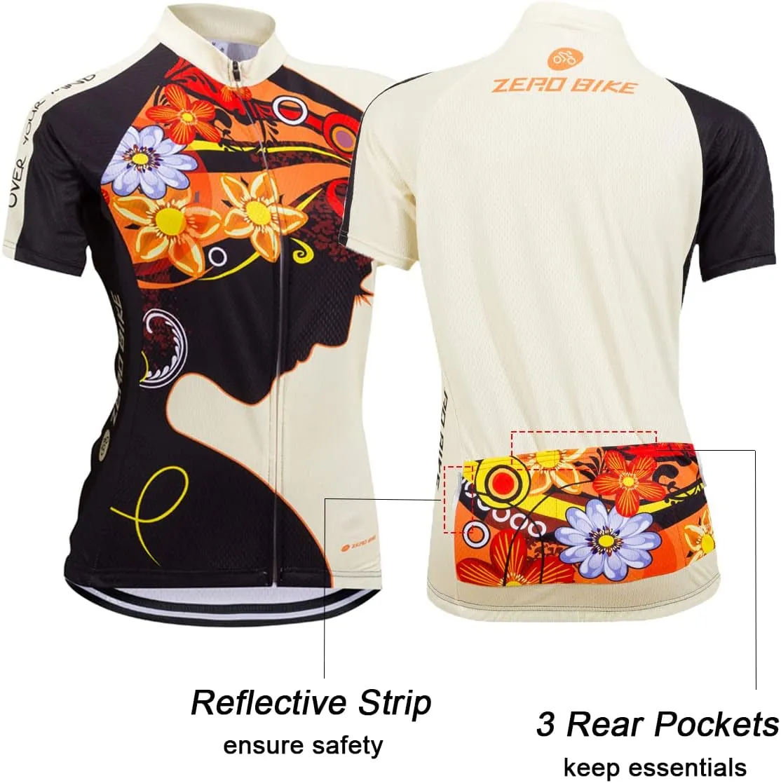ZEROBIKE® Women's Short Sleeve Cycling Jersey Jacket Cycling Shirt Quick Dry Breathable Mountain Clothing Bike Top