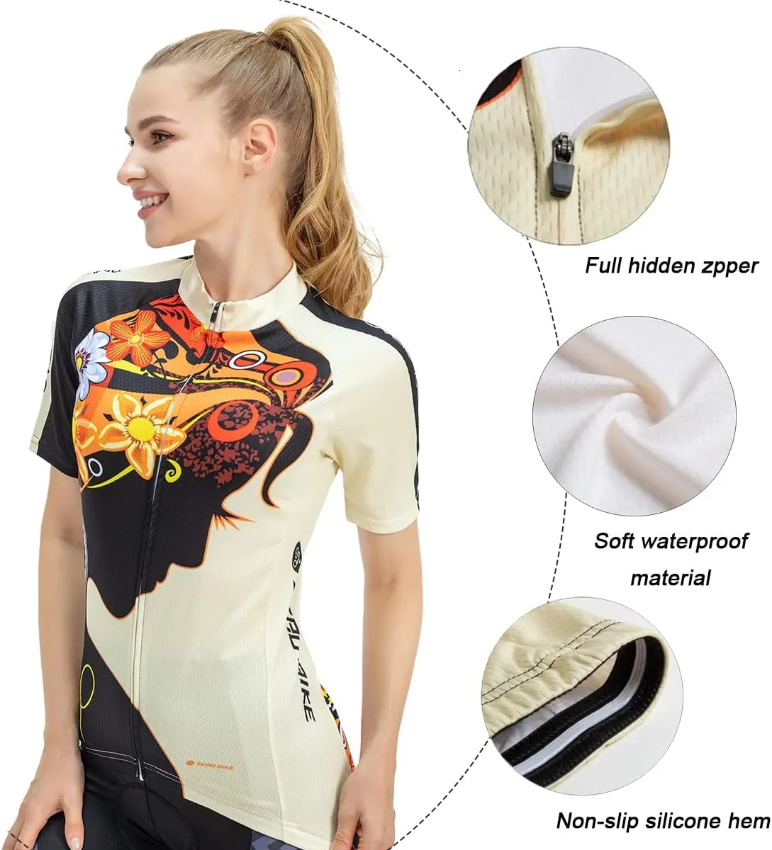 ZEROBIKE® Women's Short Sleeve Cycling Jersey Jacket Cycling Shirt Quick Dry Breathable Mountain Clothing Bike Top